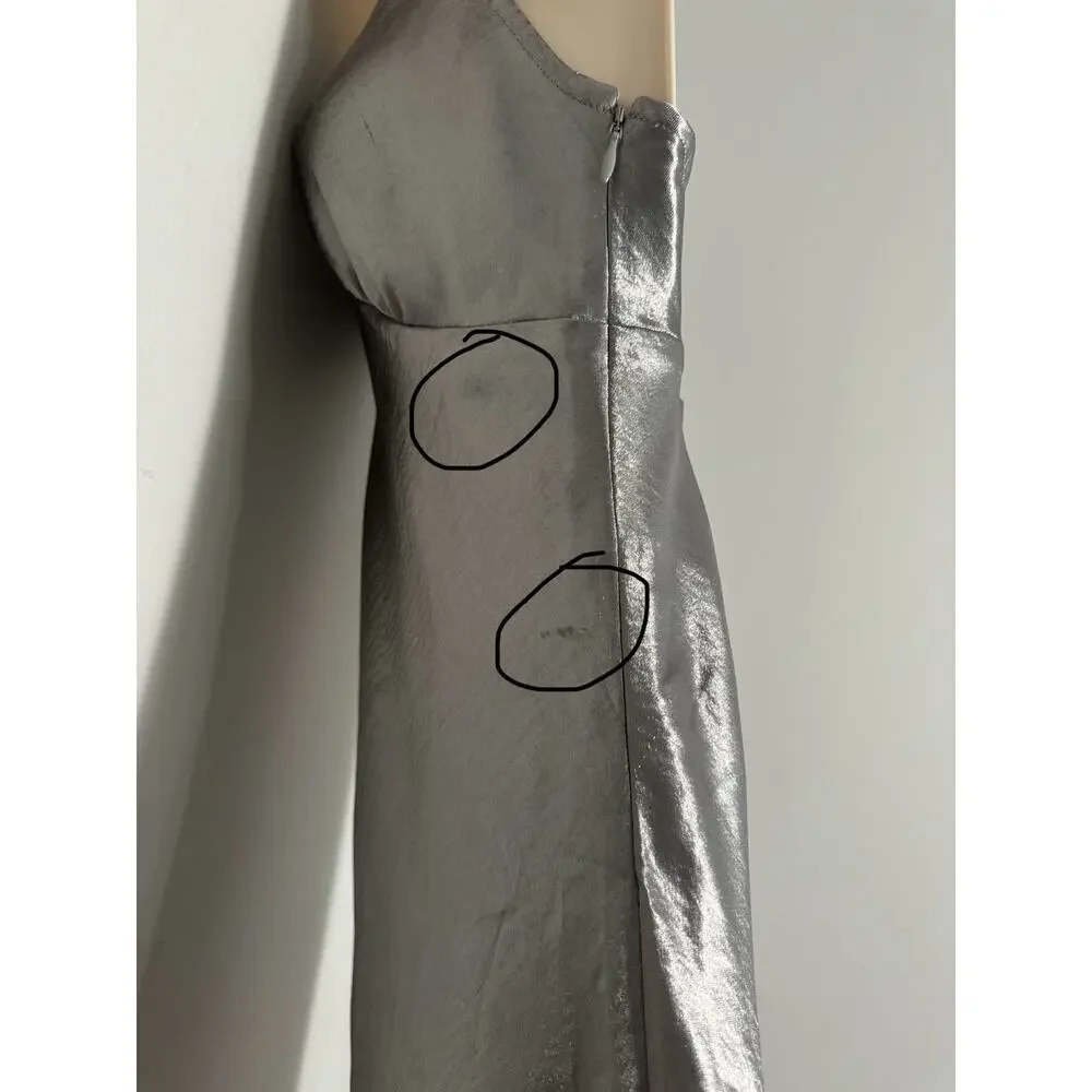 NWT Madewell The Layton Midi Slip Dress in Metallic Recycled‎ Satin Size 2 - Picture 15 of 16